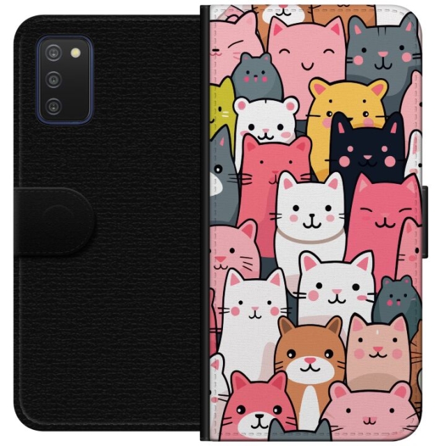 Wallet case for Samsung Galaxy A03s with Cat pattern design