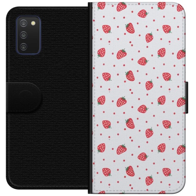 Wallet case for Samsung Galaxy A03s with Strawberries design