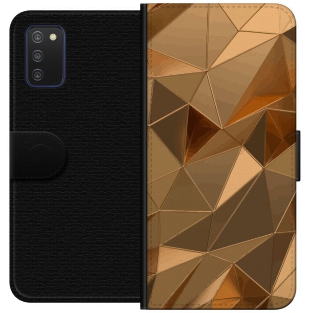 Wallet case for Samsung Galaxy A03s with 3D Gold design