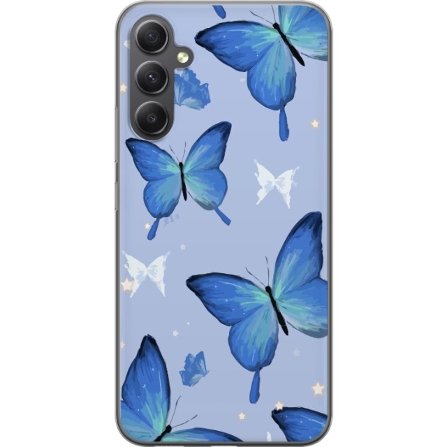 Mobile case for Samsung Galaxy A05s with Blue butterflies design