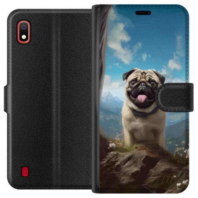Wallet case for Samsung Galaxy A10 with Happy Dog design