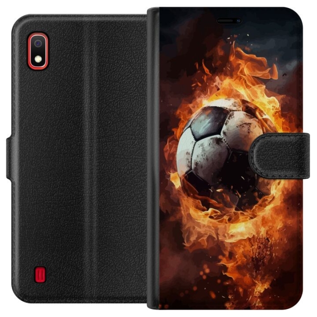 Wallet case for Samsung Galaxy A10 with Football design