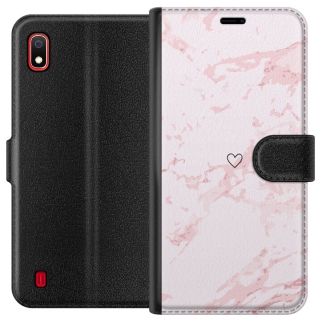 Wallet case for Samsung Galaxy A10 with Pink Heart design