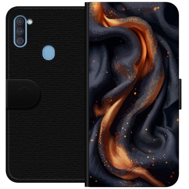 Wallet case for Samsung Galaxy A11 with Fiery silk design