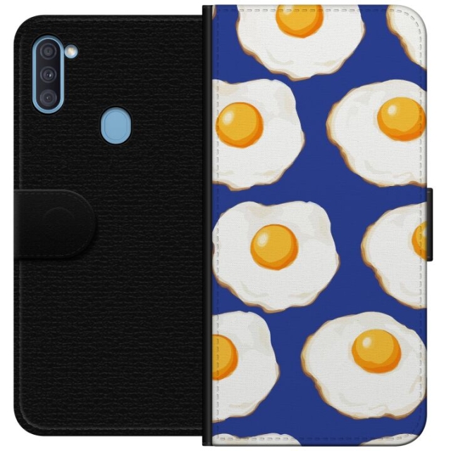 Wallet case for Samsung Galaxy A11 with Fried eggs design