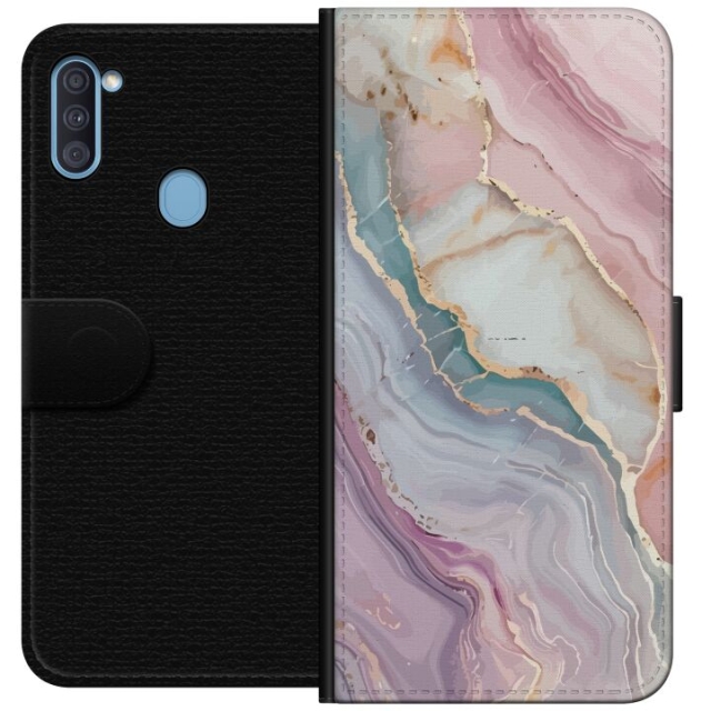 Wallet case for Samsung Galaxy A11 with Marble design