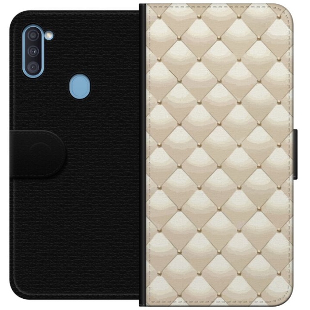 Wallet case for Samsung Galaxy A11 with Gold shine design