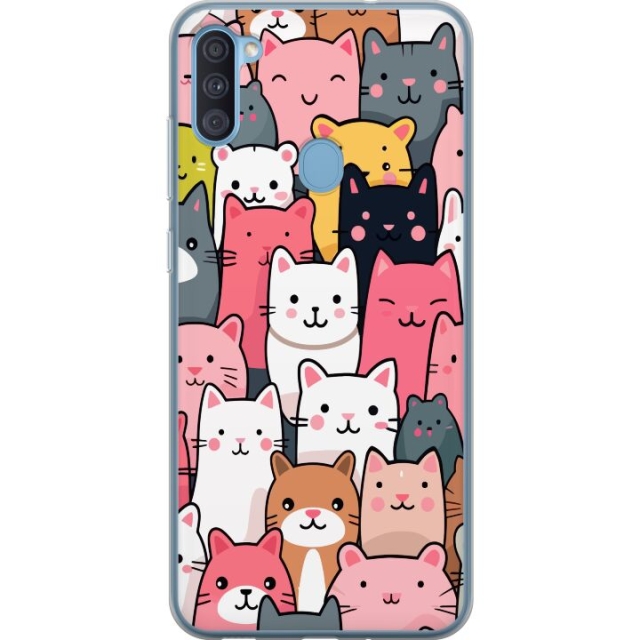 Mobile case for Samsung Galaxy A11 with Cat pattern design