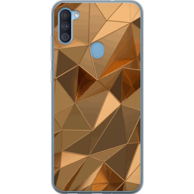 Mobile case for Samsung Galaxy A11 with 3D Gold design