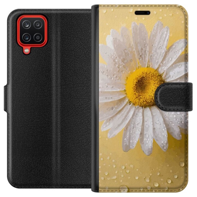 Wallet case for Samsung Galaxy A12 with Porslinsblomma design