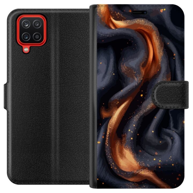 Wallet case for Samsung Galaxy A12 with Fiery silk design