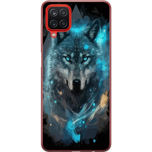 Mobile case for Samsung Galaxy A12 with Wolf design