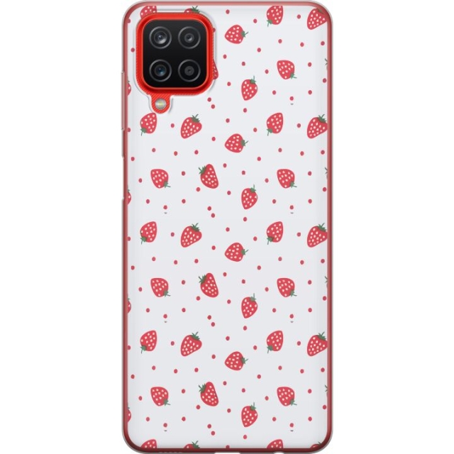 Mobile case for Samsung Galaxy A12 with Strawberries design