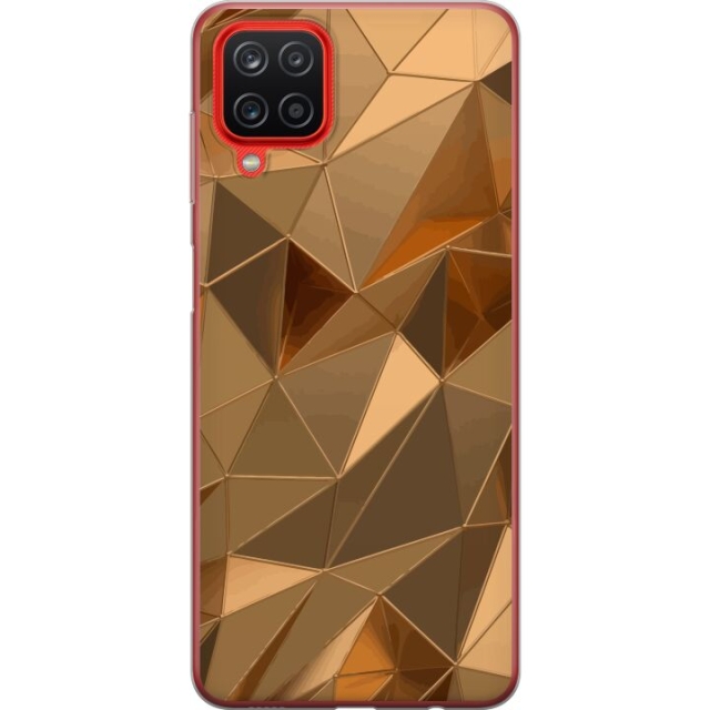 Mobile case for Samsung Galaxy A12 with 3D Gold design