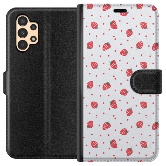 Wallet case for Samsung Galaxy A13 with Strawberries design