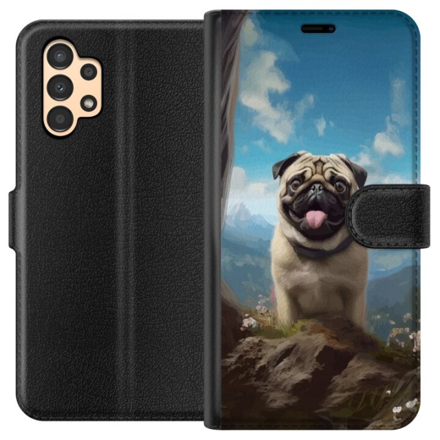 Wallet case for Samsung Galaxy A13 with Happy Dog design