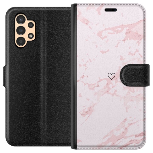 Wallet case for Samsung Galaxy A13 with Pink Heart design
