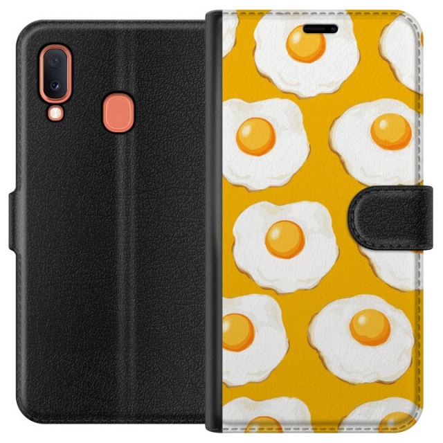 Wallet case for Samsung Galaxy A20e with Fried egg design
