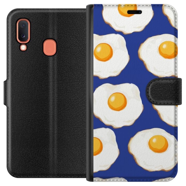 Wallet case for Samsung Galaxy A20e with Fried eggs design