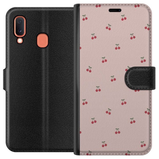 Wallet case for Samsung Galaxy A20e with Cherry design