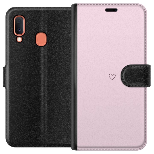 Wallet case for Samsung Galaxy A20e with Heart design
