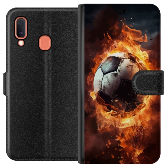 Wallet case for Samsung Galaxy A20e with Football design