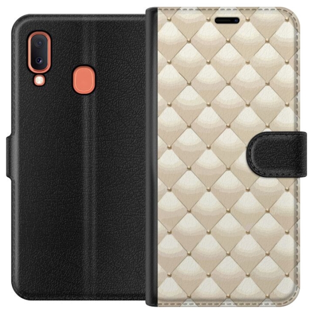 Wallet case for Samsung Galaxy A20e with Gold shine design