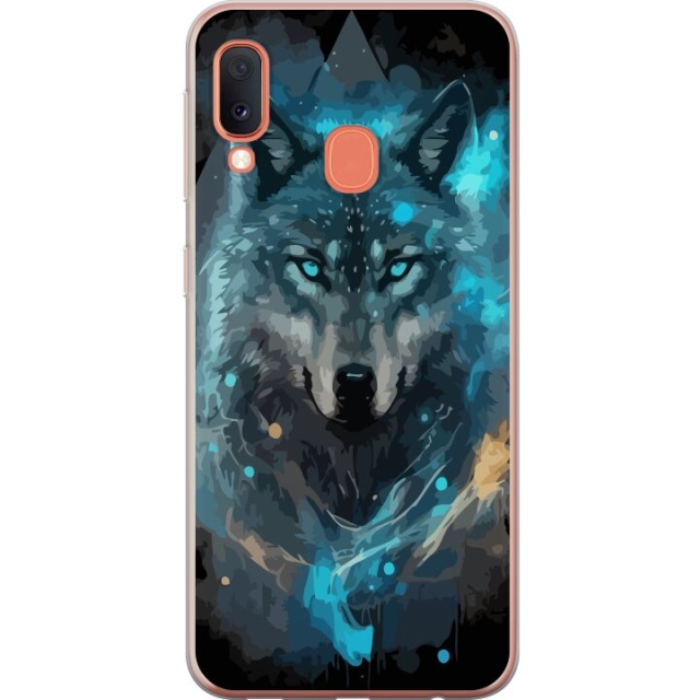 Mobile case for Samsung Galaxy A20e with Wolf design