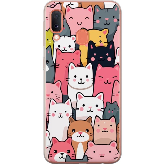 Mobile case for Samsung Galaxy A20e with Cat pattern design