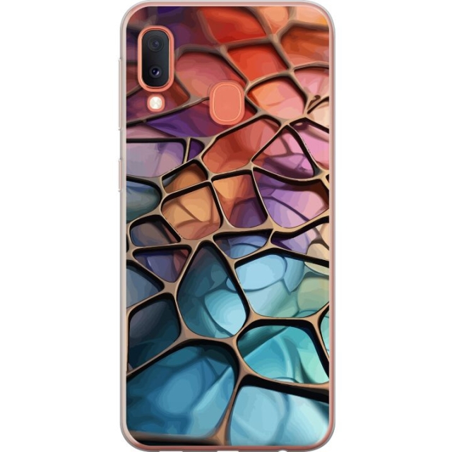 Mobile case for Samsung Galaxy A20e with Metallic pattern design