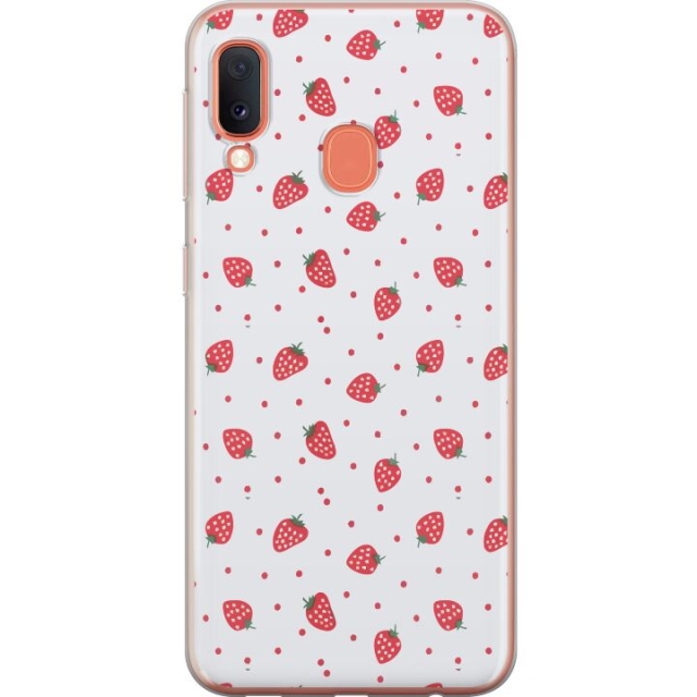 Mobile case for Samsung Galaxy A20e with Strawberries design
