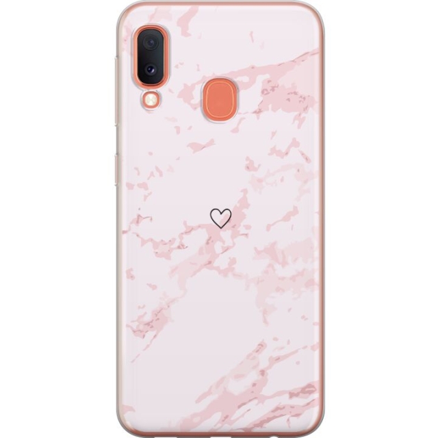 Mobile case for Samsung Galaxy A20e with Pink Heart design