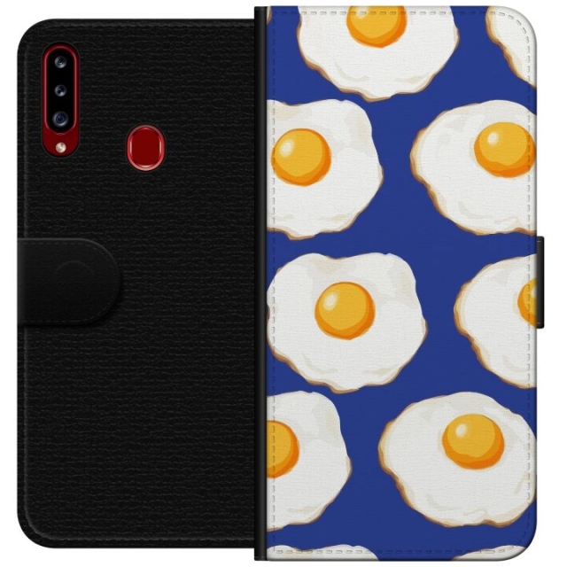 Wallet case for Samsung Galaxy A20s with Fried eggs design