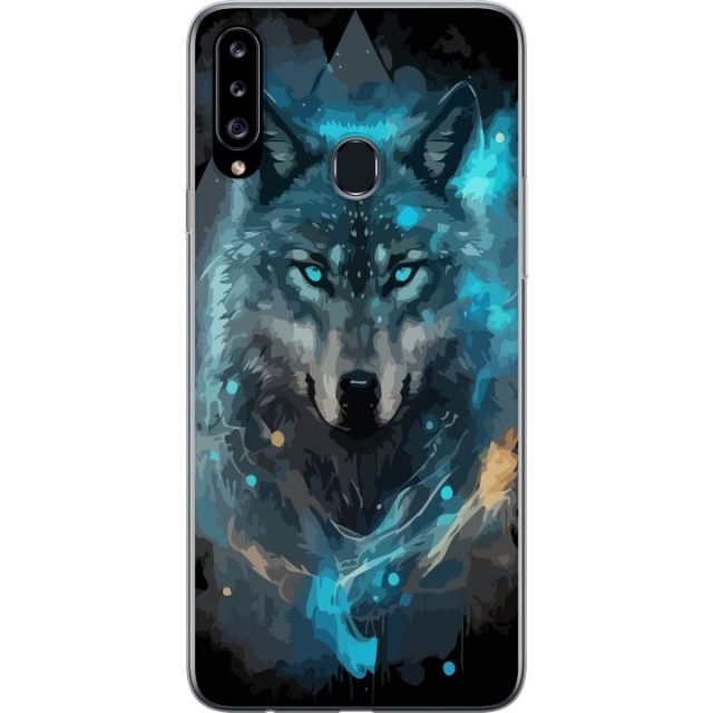 Mobile case for Samsung Galaxy A20s with Wolf design