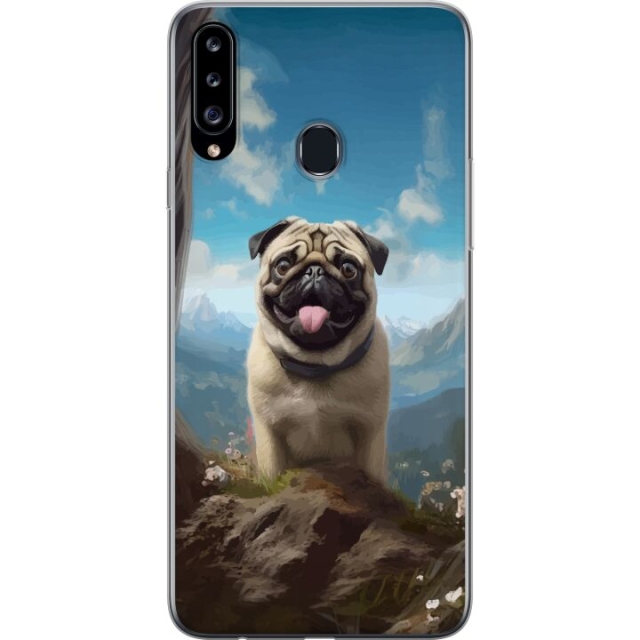 Mobile case for Samsung Galaxy A20s with Happy Dog design