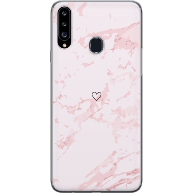 Mobile case for Samsung Galaxy A20s with Pink Heart design