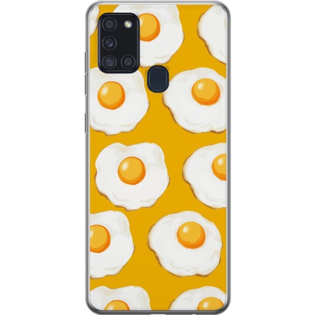 Mobile case for Samsung Galaxy A21s with Fried egg design