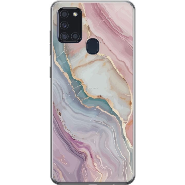 Mobile case for Samsung Galaxy A21s with Marble design
