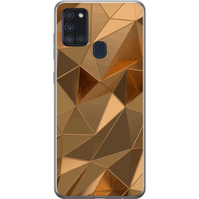 Mobile case for Samsung Galaxy A21s with 3D Gold design