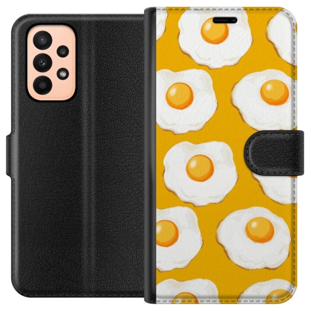 Wallet case for Samsung Galaxy A23 with Fried egg design