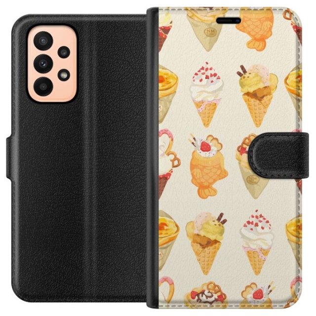 Wallet case for Samsung Galaxy A23 with Glassy design