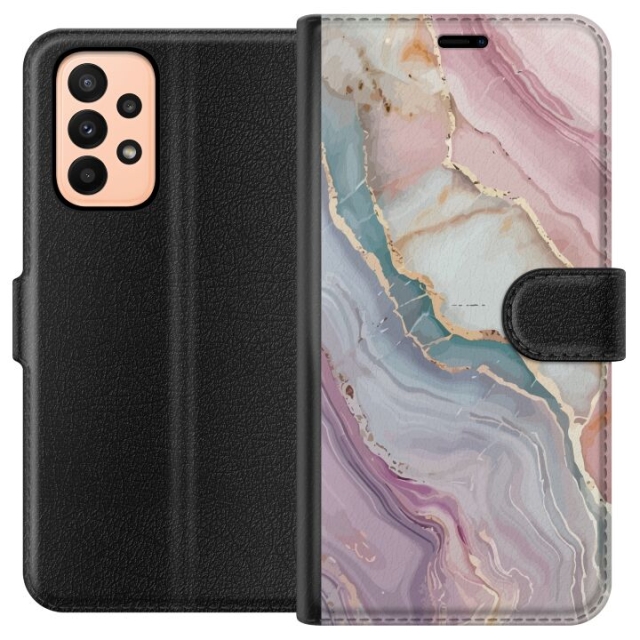 Wallet case for Samsung Galaxy A23 with Marble design