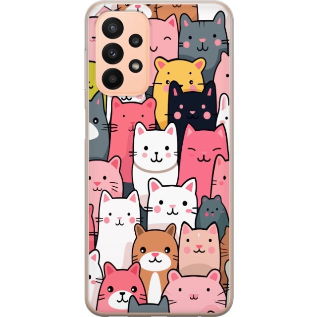 Mobile case for Samsung Galaxy A23 5G with Cat pattern design