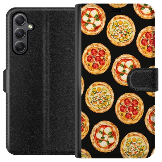 Wallet case for Samsung Galaxy A24 4G with Pizza design
