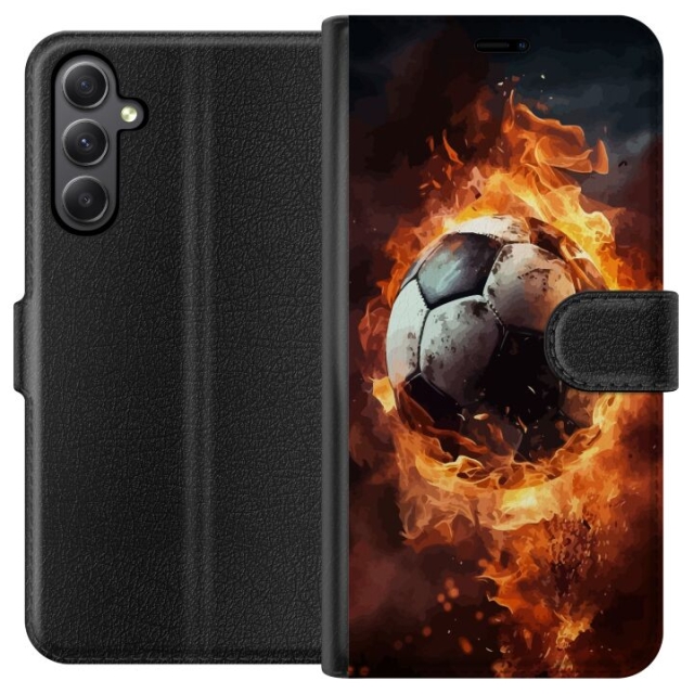 Wallet case for Samsung Galaxy A24 4G with Football design