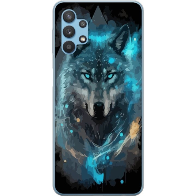 Mobile case for Samsung Galaxy A32 5G with Wolf design