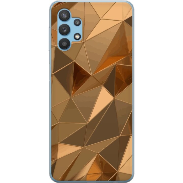Mobile case for Samsung Galaxy A32 5G with 3D Gold design