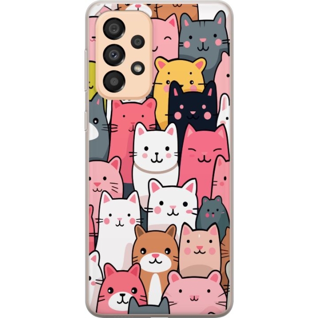 Mobile case for Samsung Galaxy A33 5G with Cat pattern design