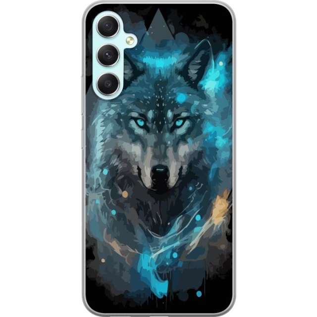 Mobile case for Samsung Galaxy A34 with Wolf design