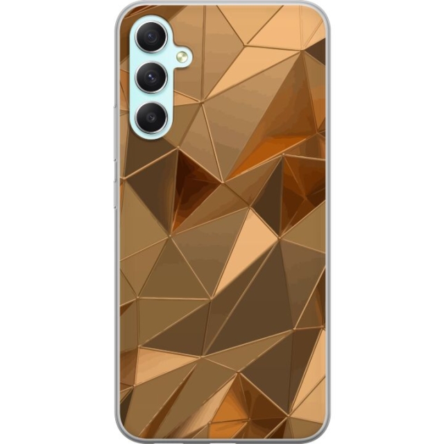 Mobile case for Samsung Galaxy A34 with 3D Gold design
